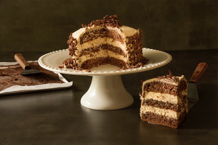 Bolo de Chocolate com Recheio de Café