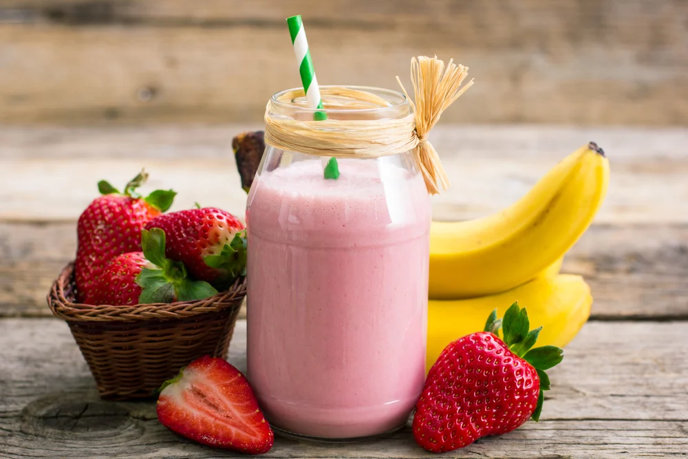 Smoothie de Morango e Banana